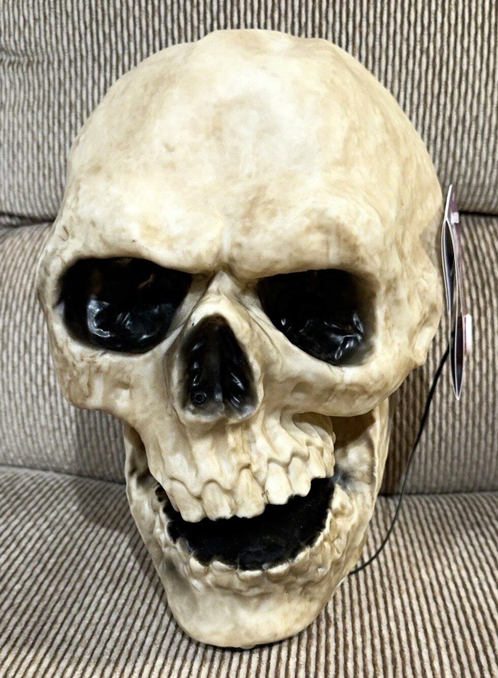 Home Accents Holiday 12” Animated Talking Skull LED Halloween Decor New No Box